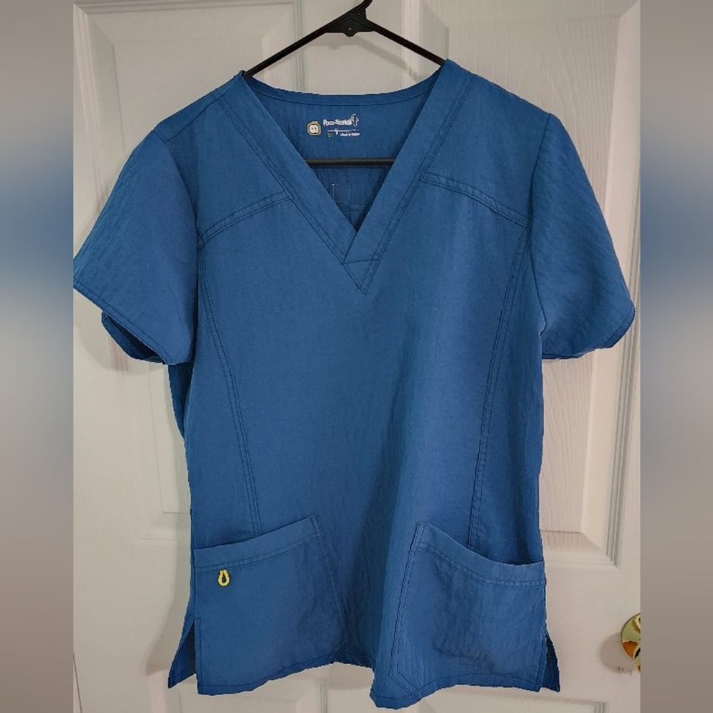 Used- Caribbean blue, WonderWink stretch Top